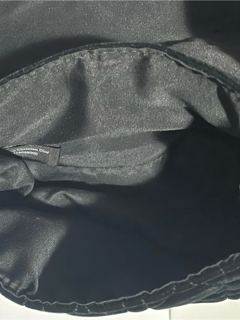 Dior Parfums Black Velvet quilted pattern Cosmetic Makeup Pouch Authentic